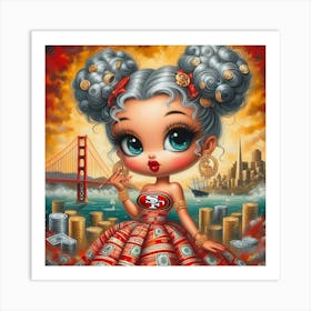 San Francisco 49ers Girl Art Print