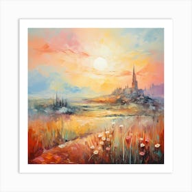 Abstract Serenity: Italian Hues Unveiled Art Print