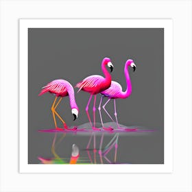 Flamingos Art Print