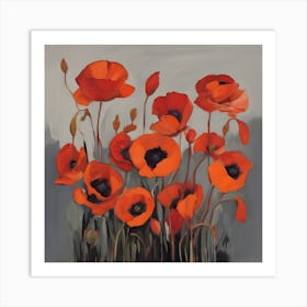 Poppies Abstract Art Print