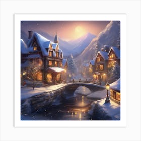 Christmas Village 1 Art Print