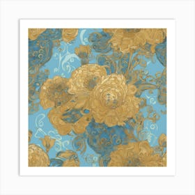 Gilded Blossoms Inspired By Klimt S Art (6) Art Print