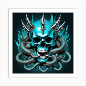 Skull With Spikes 3 Art Print