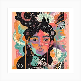 Girl With A Crown Art Print