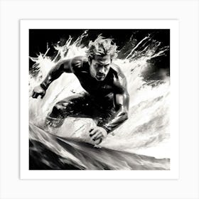 Surfer In The Water 1 Art Print