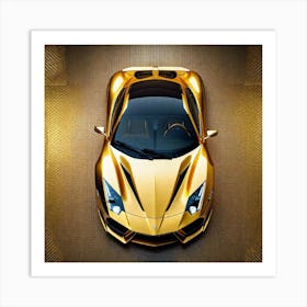 Gold Lamborghini 5 Art Print