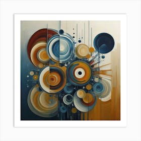 abstract painting with geometric 1 Art Print