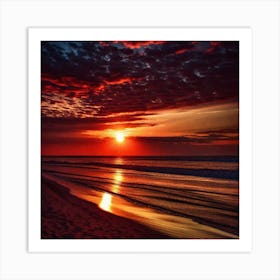 Sunset On The Beach 460 Art Print