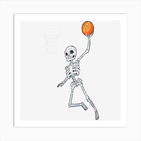 Skeleton Basketball Halloween Sport Lover Art Print