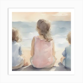 Gentle Day with Siblings Art Print