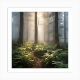 Foggy Forest Art Print