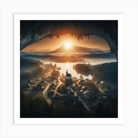 Sunrise In A Cave 1 Art Print