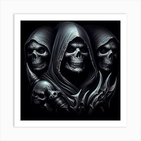 Grim Reaper Skulls Art Print