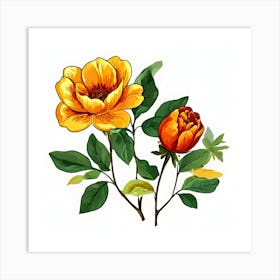 Yellow Roses Art Print