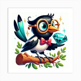 Illustration Magpie 3 Art Print