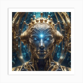 Artificial Intelligence Brain In Close Up Epic Royal Background Big Royal Uncropped Crown Royal J (2) Art Print