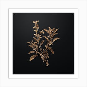 Gold Botanical Garden Sage on Wrought Iron Black n.3980 Art Print