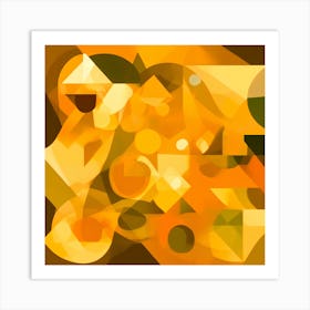 Orange Abstract Painting Art Print