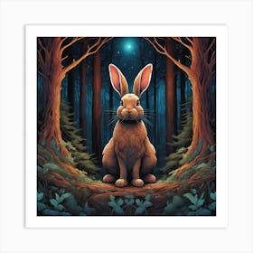 Rabbit In The Woods 34 Art Print