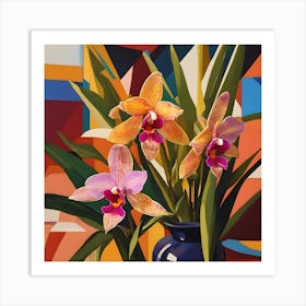 Maxillaria Orchids Abstract 1 Art Print