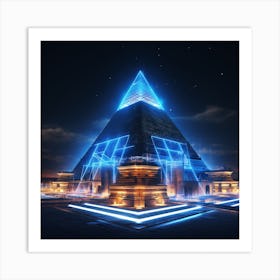 Pyramid At Night Art Print