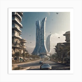 Futuristic Cityscape 251 Art Print