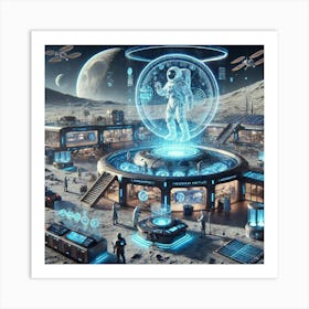 A Futuristic Science Fiction Depiction Of The Luna Art Print