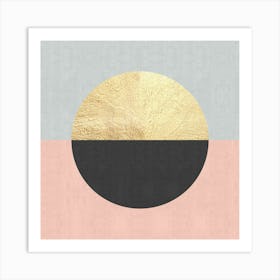 Geometry with gold and textures 6 Art Print