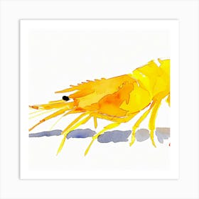 Yellow Shrimp Art Print