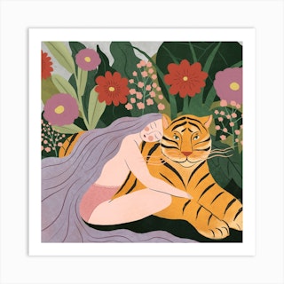 Tiger Square Art Print
