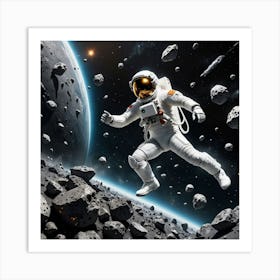 Embracing Infinity: An Astronaut's Cosmic Dream Art Print