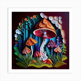 Mushroom Forest Art Print