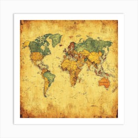 Old World Map Art Art Print