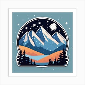 Mountains And Trees Art Print