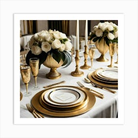 Gold Table Setting 4 Art Print