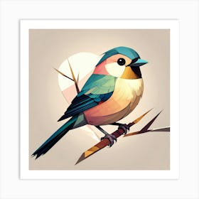 Cubism Art, Tit bird 1 Art Print