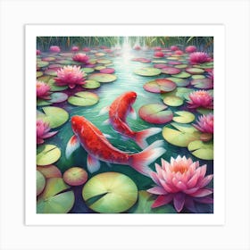 Koi Pond 1 Art Print