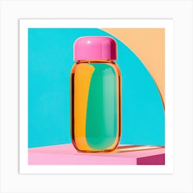 Water Bottle On A Colorful Background Art Print