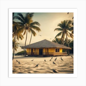 Hut On The Beach Art Print