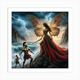 The Fairy And Spartacus Warriors 1 Art Print