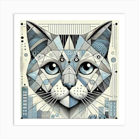 Glimmer Tracks City Cat Art Print