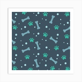 Bons Foot Prints Pattern Background Art Print