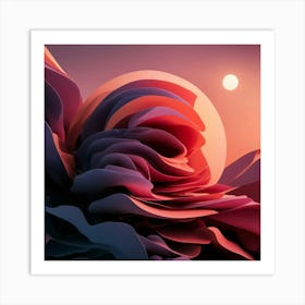 Abstract Roses Art Print