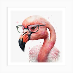 Flamingo With Glasses 1 Art Print