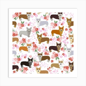 Corgis Corgi Pattern Art Print