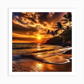 Sunset At The Beach 178 Art Print