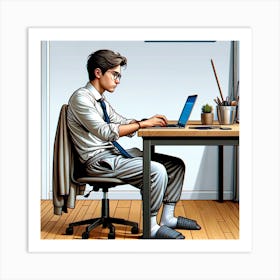 working from home 2 Art Print