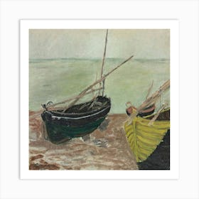 Étude De Bateaux Sur La Plage D’Étretat (1885) Art Print