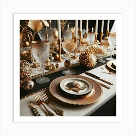 Gold Table Setting 8 Art Print