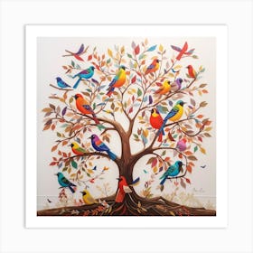 Birds In The Tree 1 Art Print